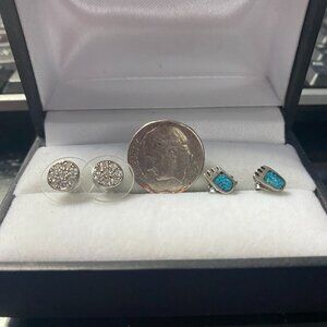 *2 Pairs of Sterling Silver Pierced Earrings